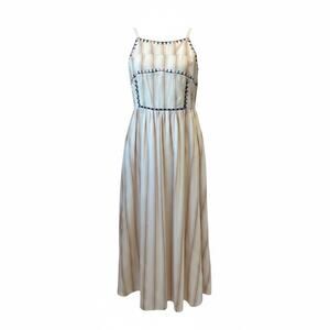 Umgee Boho Embroidered Stripe Midi Dress NWT Small